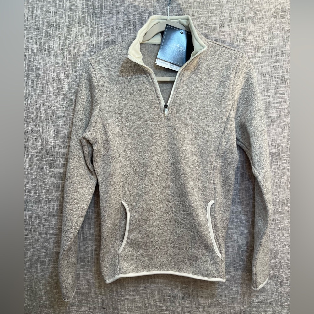 Charles River fleece, fleece lined pullover, quarter zip knit jacket